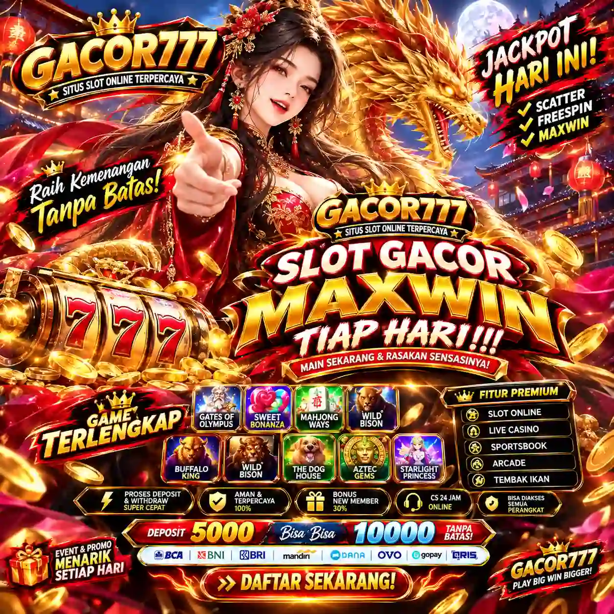 GACOR777: Jagoan Akses Link Slot Gacor Hari Ini Andalan Situs Deposit 5000